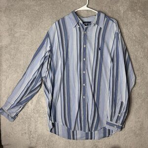 Polo Ralph Lauren Men's Long Sleeve Striped Button Down Size Xl Blue